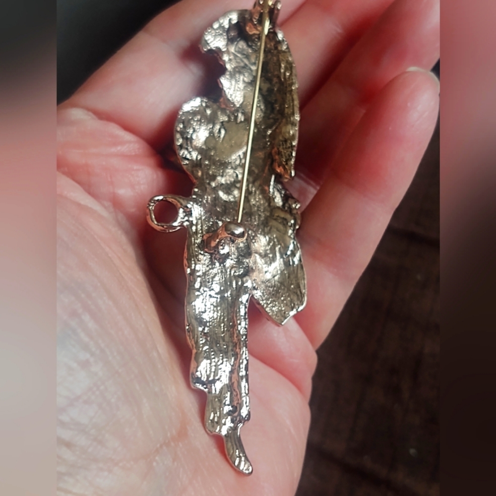 Colorful Rhinestone Parrot Brooch - Picture 3 of 3